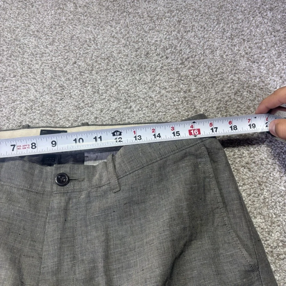 J.Crew 484 Slim Fit Pants Mens 34x32 Gray Linen Cotton Chino K6023